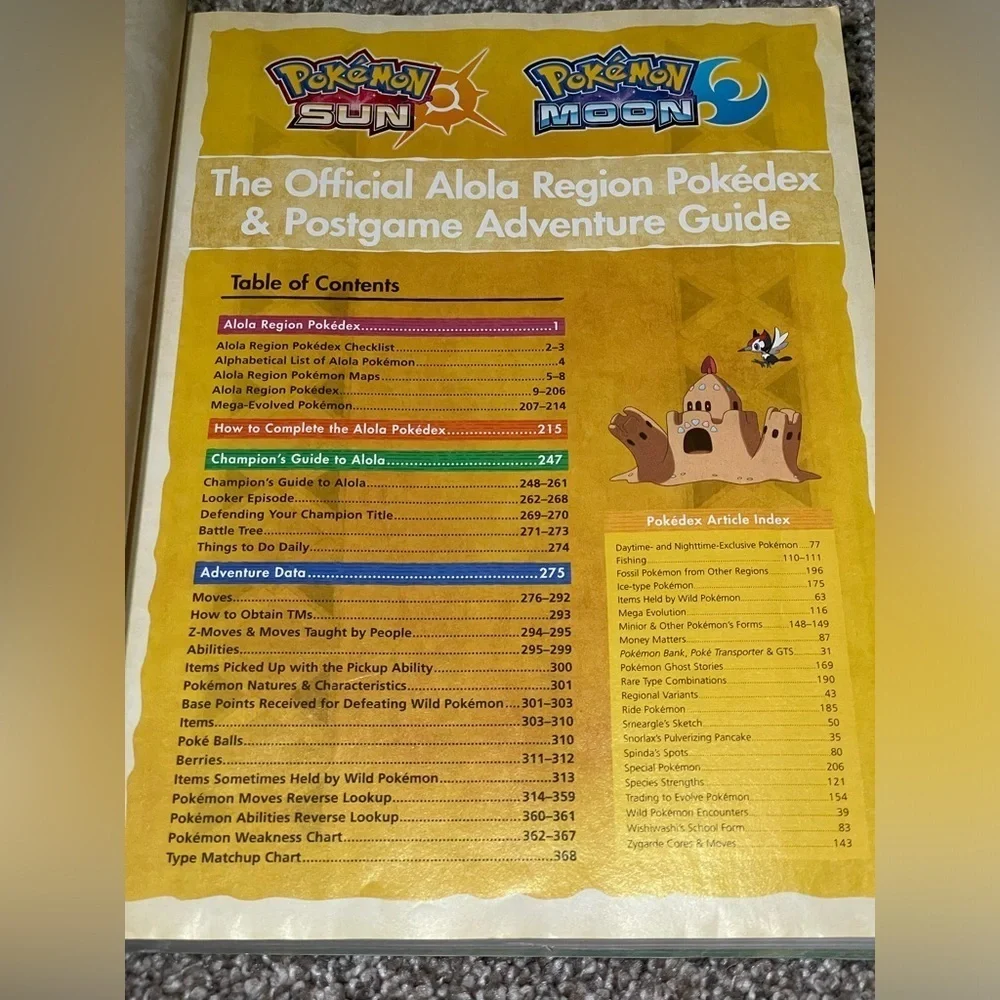 Pokémon Sun & Moon Pokedex Official Alola Region Adventure Guide Book